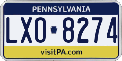 PA license plate LXO8274