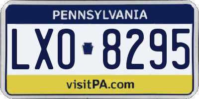 PA license plate LXO8295