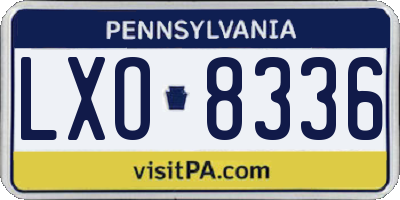 PA license plate LXO8336