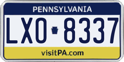 PA license plate LXO8337