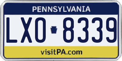 PA license plate LXO8339