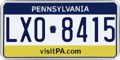 PA license plate LXO8415