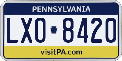 PA license plate LXO8420