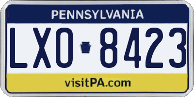 PA license plate LXO8423