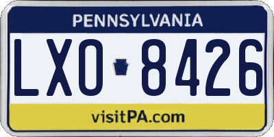 PA license plate LXO8426