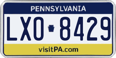 PA license plate LXO8429