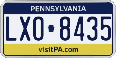 PA license plate LXO8435