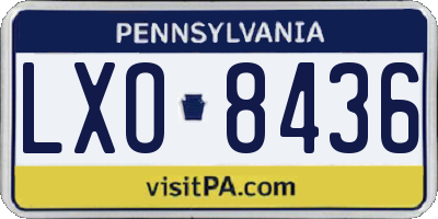 PA license plate LXO8436