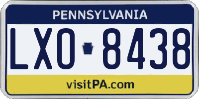 PA license plate LXO8438