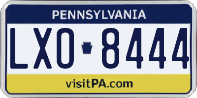PA license plate LXO8444
