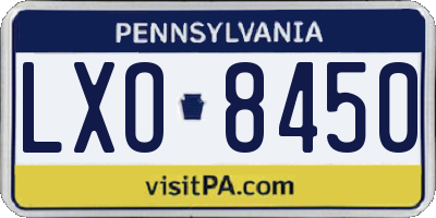 PA license plate LXO8450