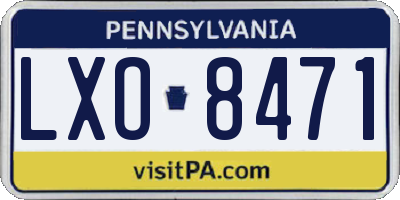 PA license plate LXO8471