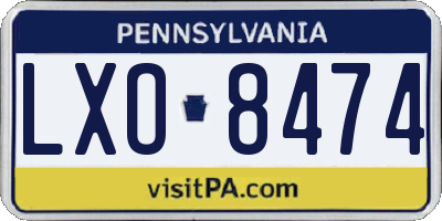 PA license plate LXO8474