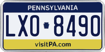 PA license plate LXO8490