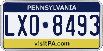 PA license plate LXO8493