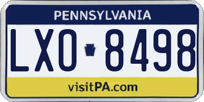 PA license plate LXO8498