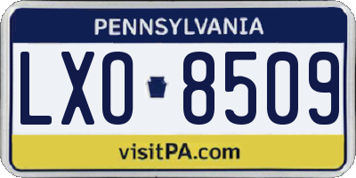 PA license plate LXO8509