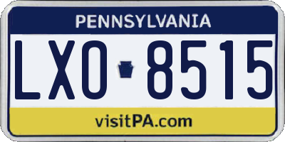 PA license plate LXO8515