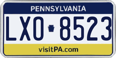 PA license plate LXO8523