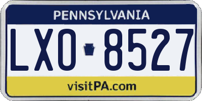 PA license plate LXO8527