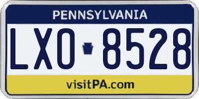 PA license plate LXO8528