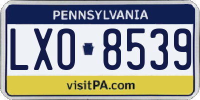 PA license plate LXO8539