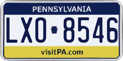 PA license plate LXO8546