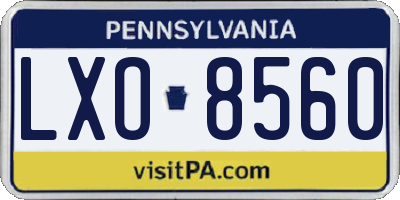 PA license plate LXO8560