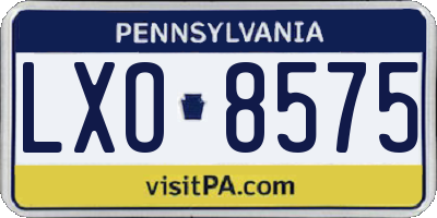 PA license plate LXO8575