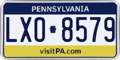 PA license plate LXO8579
