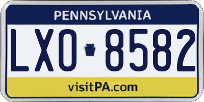 PA license plate LXO8582