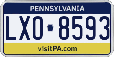 PA license plate LXO8593