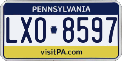 PA license plate LXO8597
