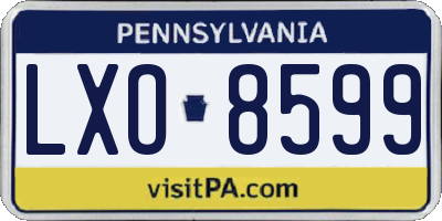 PA license plate LXO8599
