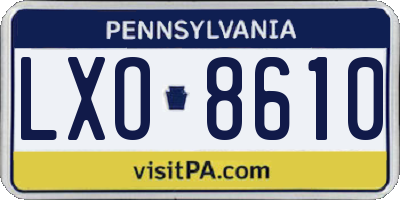 PA license plate LXO8610