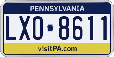 PA license plate LXO8611