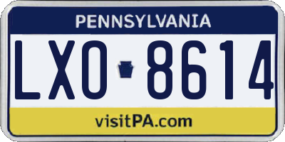 PA license plate LXO8614