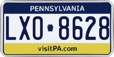 PA license plate LXO8628