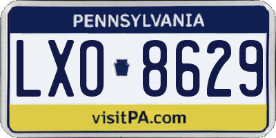 PA license plate LXO8629