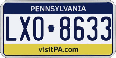 PA license plate LXO8633