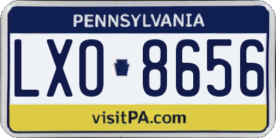 PA license plate LXO8656