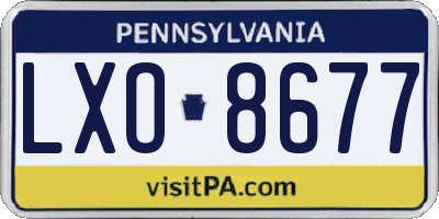 PA license plate LXO8677