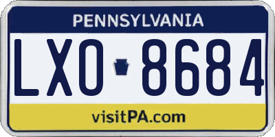 PA license plate LXO8684