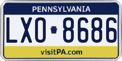 PA license plate LXO8686