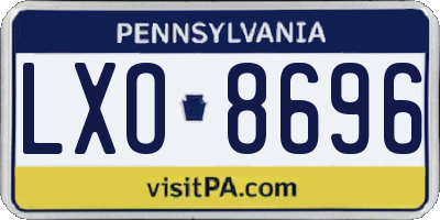 PA license plate LXO8696