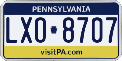 PA license plate LXO8707