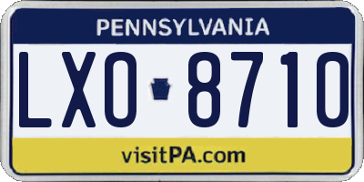 PA license plate LXO8710