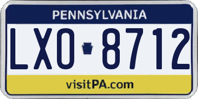 PA license plate LXO8712