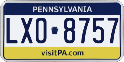 PA license plate LXO8757