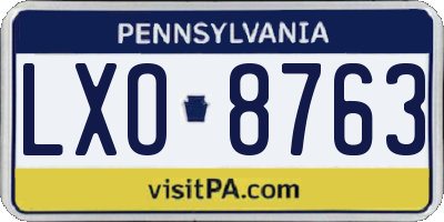 PA license plate LXO8763